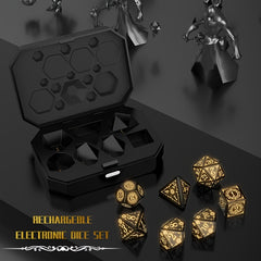 7pcs Rechargeable LED Dice Set Warm Breathing Light Board Game