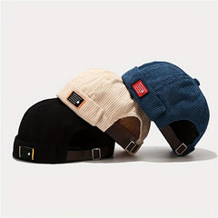 Men's Corduroy Docker Brimless Sailor Cap Beanie