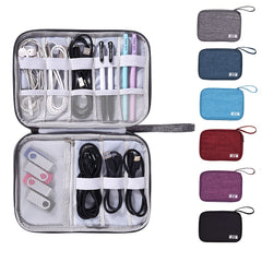 Slim Portable Storage Bag for Electronics Accessories with Zipper