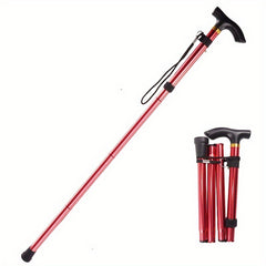 Aluminum Folding Trekking Pole Telescopic Walking Stick for Elderly Climbing