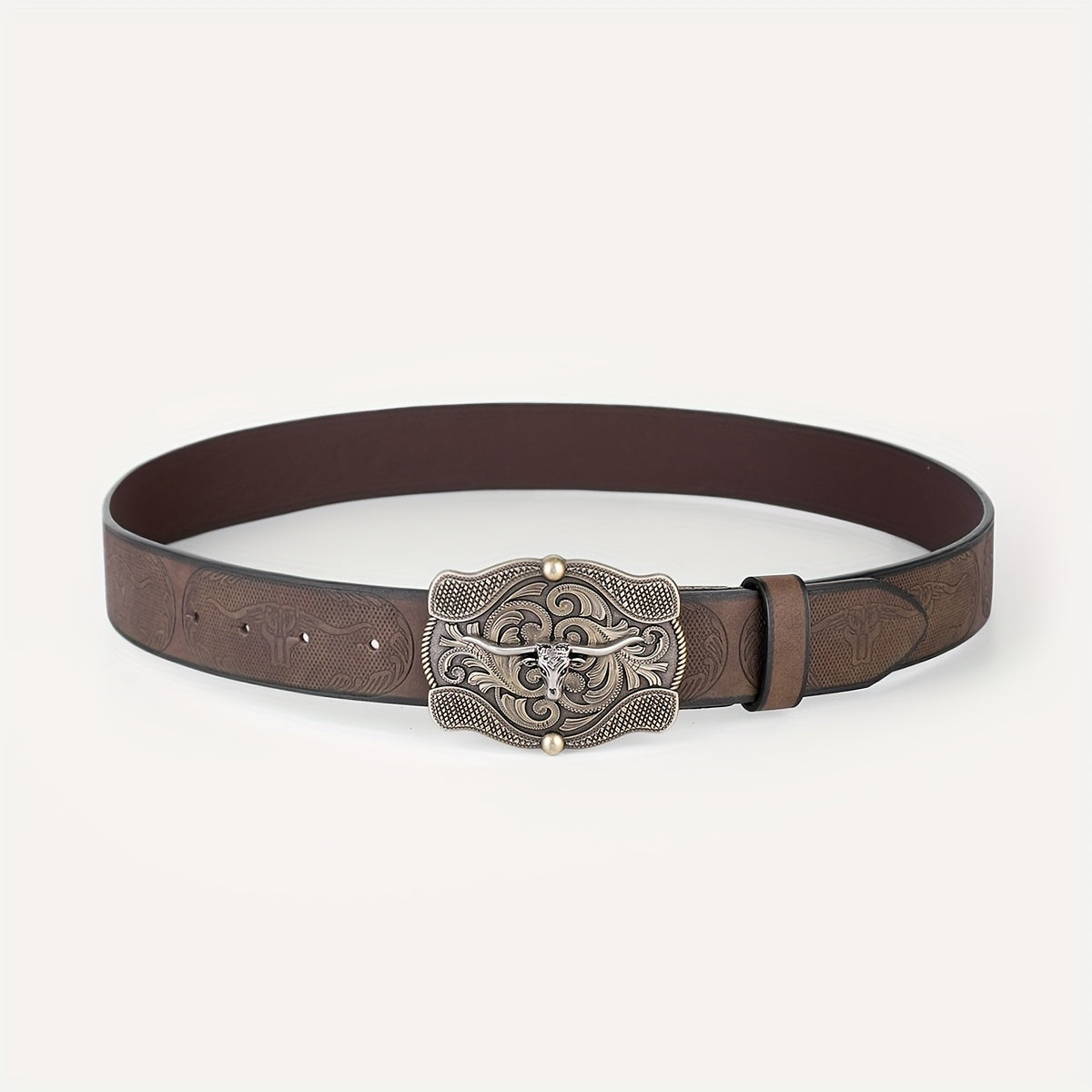 Embossed Leather Belt Vintage Casual Business Belt For Men