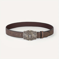 Embossed Leather Belt Vintage Casual Business Belt For Men