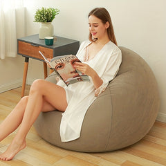 Beanless Inflatable Lounge Chair Thickened PVC Flocking Sofa