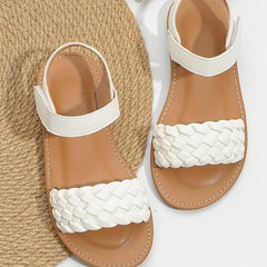 Girls' Casual Solid Open Toe Sandals Lightweight Breathable Beach Summer Sandals
