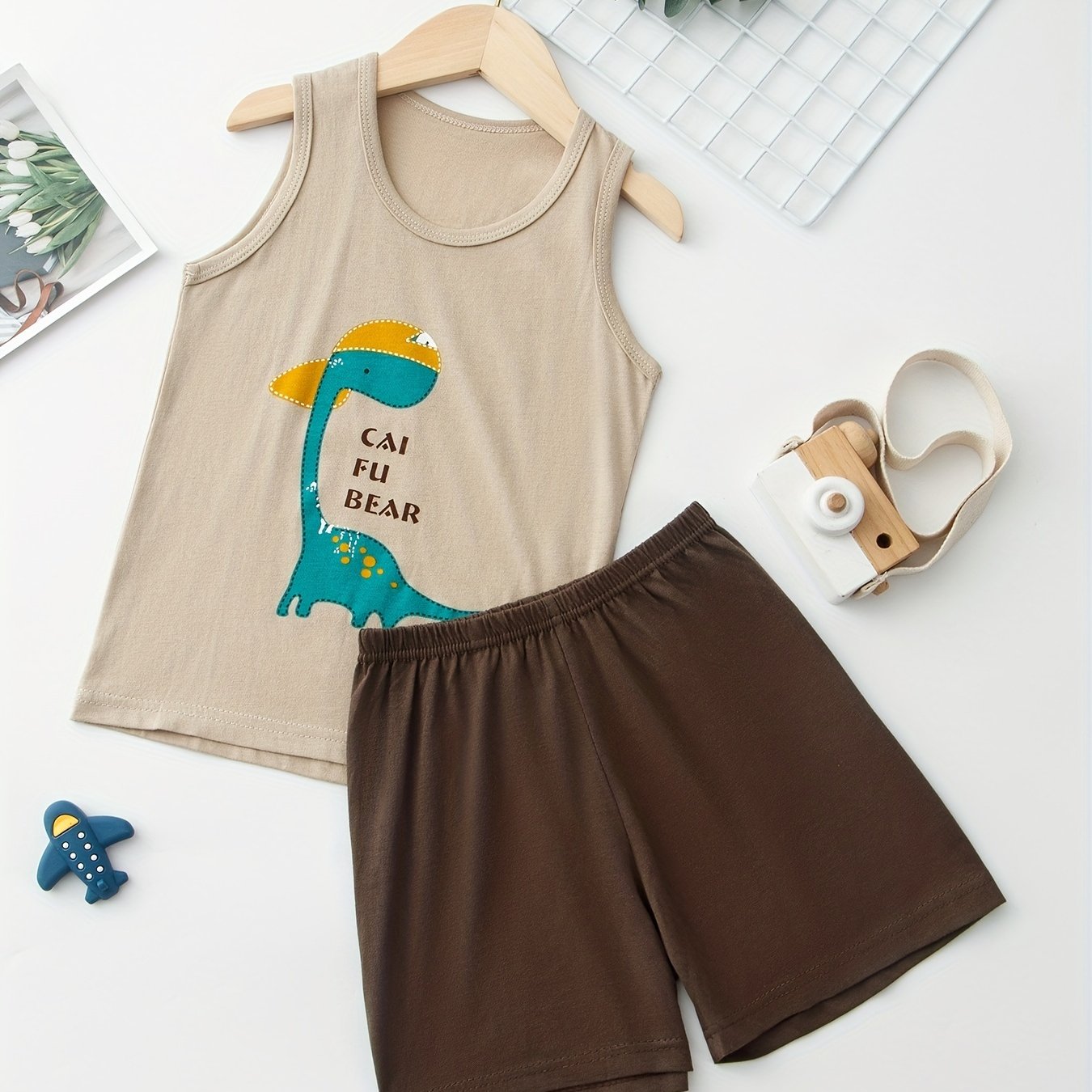 Boys Dino Tank Top & Shorts Set