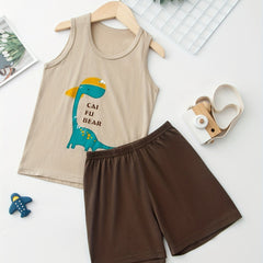 Boys Dino Tank Top & Shorts Set