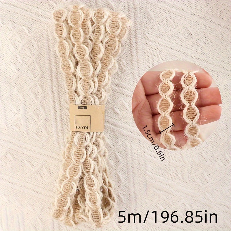 1pc DIY Decorative Hemp Rope Half Circular Crossed Lace Hemp Rope