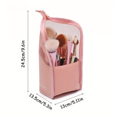Makeup Brush Bag Multifunctional Organiser Half Clear Travel Holder