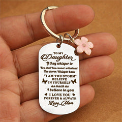 Stainless Steel Keychain Gift For Daughter Decoration Keyring