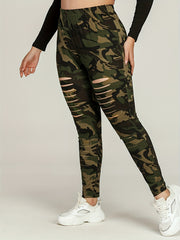 Camo Leggings High Rise Stretchy Skinny Leggings