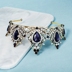 Crystal Alloy Headband Rhinestone Tiara Headdress For Girls Women