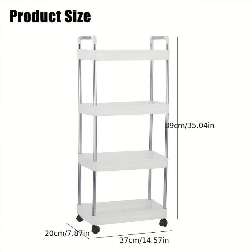 4 Tier Rolling Storage Cart Laundry Room Organization