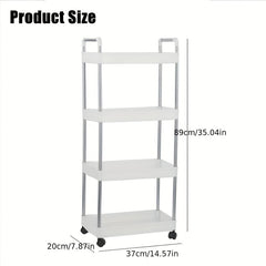 4 Tier Rolling Storage Cart Laundry Room Organization