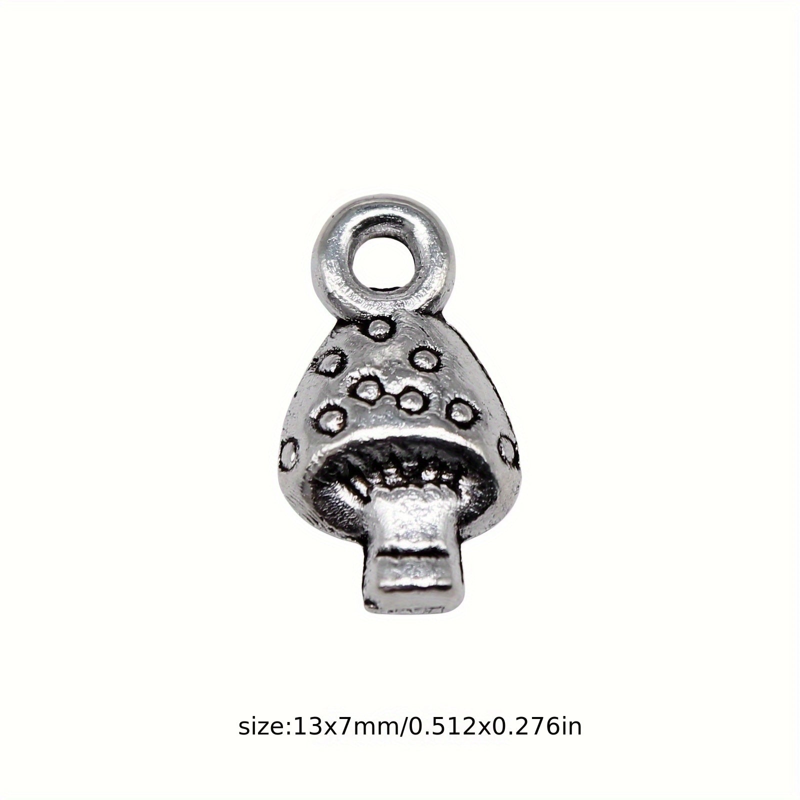 30pcs Little Mushroom Charm Alloy Pendant DIY Jewelry 13x7mm