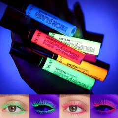 UV Glow 6 Colors Neon Mascara Matte Waterproof Smudge Proof Fluorescent Makeup