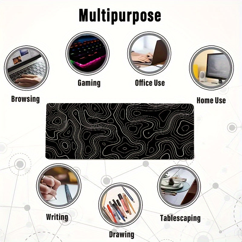 XL Gaming Mouse Pad Non Slip Rubber Base Stitched Edges - Home Office Gaming
