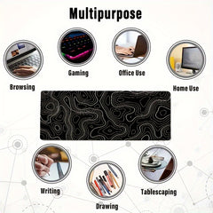 XL Gaming Mouse Pad Non Slip Rubber Base Stitched Edges - Home Office Gaming
