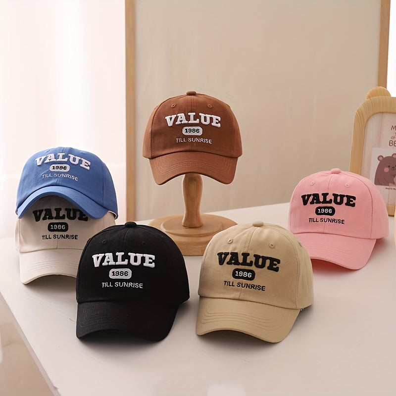 Kids Sunshade Breathable Baseball Cap With Letter Embroidery