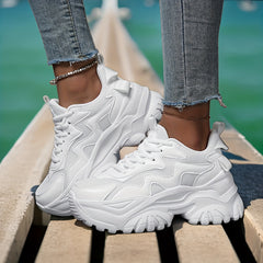 Women's Non-Slip Running Shoes Soft Sole Lace Up Outdoor Walking Sneakers