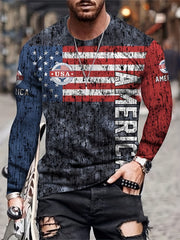 Vintage Print Men's Long Sleeve Tee