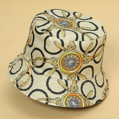 Classic Streetwear Print Windproof Bucket Hat Unisex Outdoor Fishing