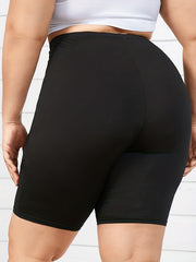 High Rise Skinny Biker Shorts with Mesh Detail