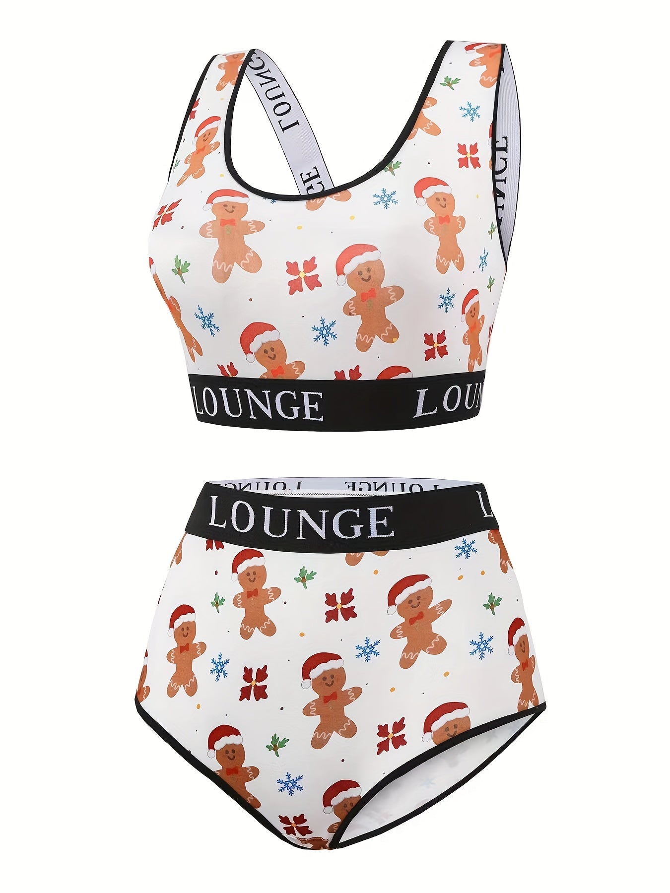 Snowflake & Gingerbread Man Bra & Panty Set