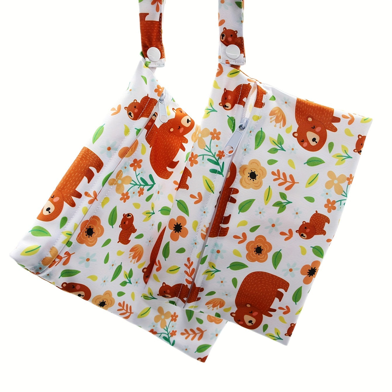 2pcs Bear Print Wet Bags for Organization