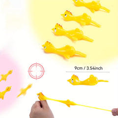 29pcs Flying Chicken Slingshot Flicking Rubber Chickens Adult Party Favors
