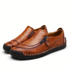 Men's Side Zipper Loafer Shoes Non-slip Slip On Spring Summer