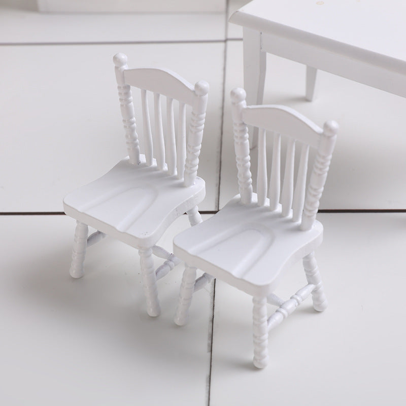 12 Dollhouse Dining Furniture Set with European Table Chairs