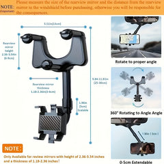 Car Rearview Mirror Travel Recorder & Phone Holder