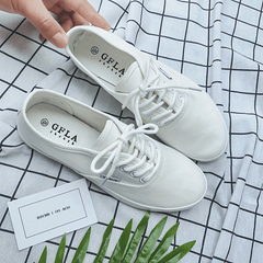 Women's Canvas Sneakers Lace Up Low Top Walking Shoes Lightweight Flat