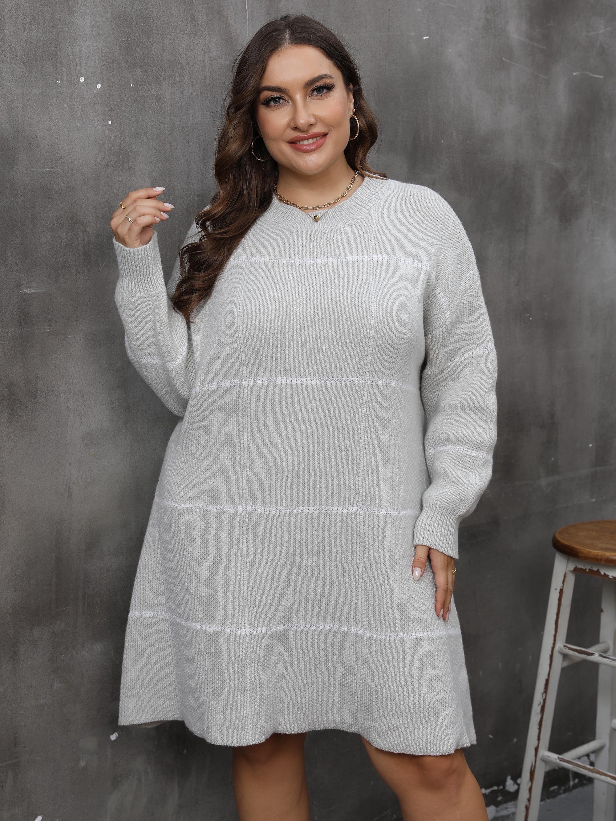 Striped Long Sleeve Sweater Dress