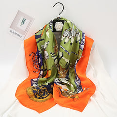 Women's Square Silk Scarf Bandana Print Neck Shawl Scarves
