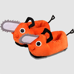Men's Cartoon Dog Slippers Winter Warm Plush Home Shoes Cosplay Slipper