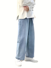 Men's Wide Leg Denim Pants for Spring Summer