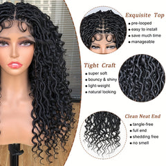 45 72 Cm Full Lace Faux Locs Wigs with Baby Hair Synthetic Fiber Full Lace Wigs