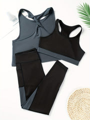 Colorblock Sports Set Bra Tank Leggings