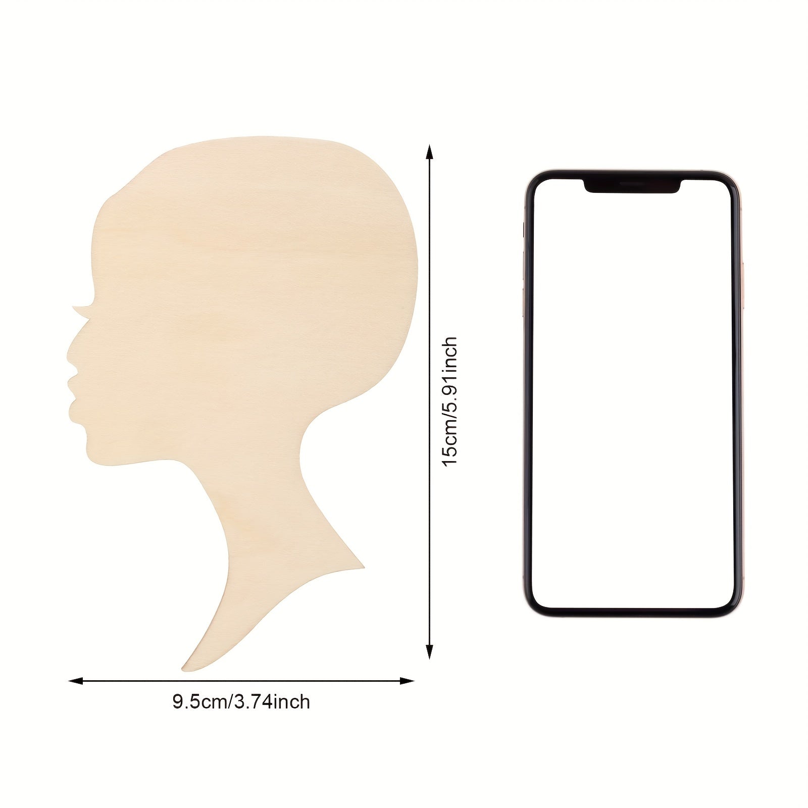 2pcs African Women Face Lashes Silhouette Wood Decoration Pendant