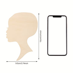 2pcs African Women Face Lashes Silhouette Wood Decoration Pendant