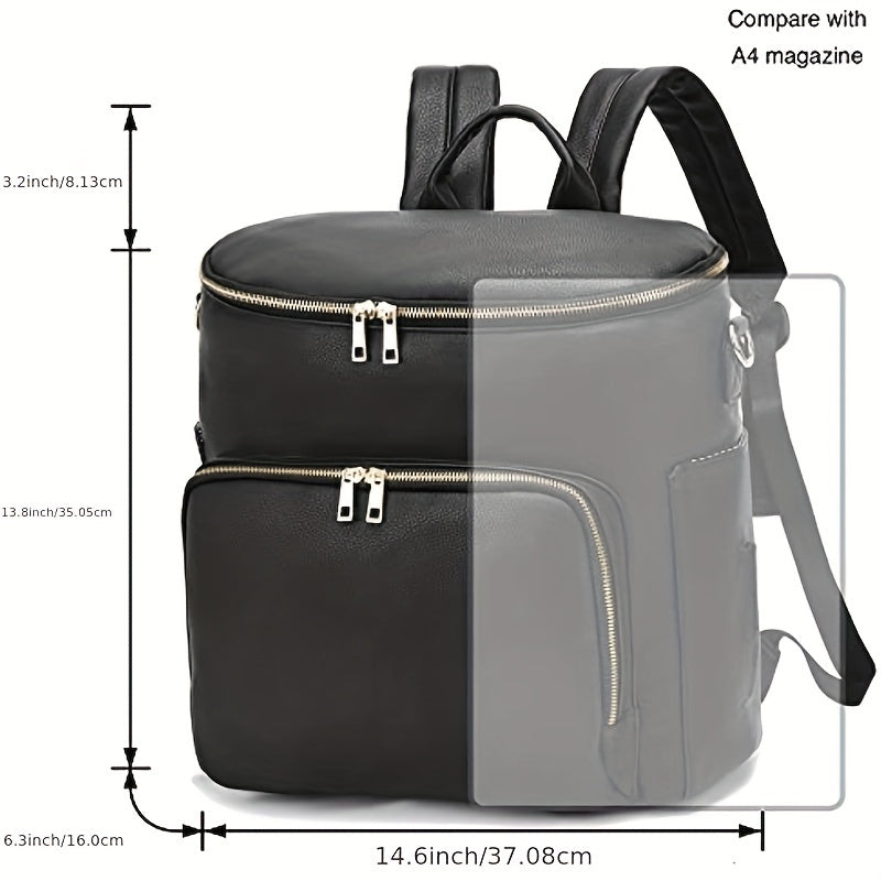 Stylish Leather Backpack for Women - Travel, Baby Care, Wet Clothes