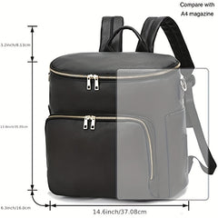 Stylish Leather Backpack for Women - Travel, Baby Care, Wet Clothes