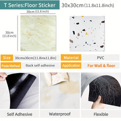 20pcs Marble Floor Stickers Self-adhesive Waterproof Wall Decals