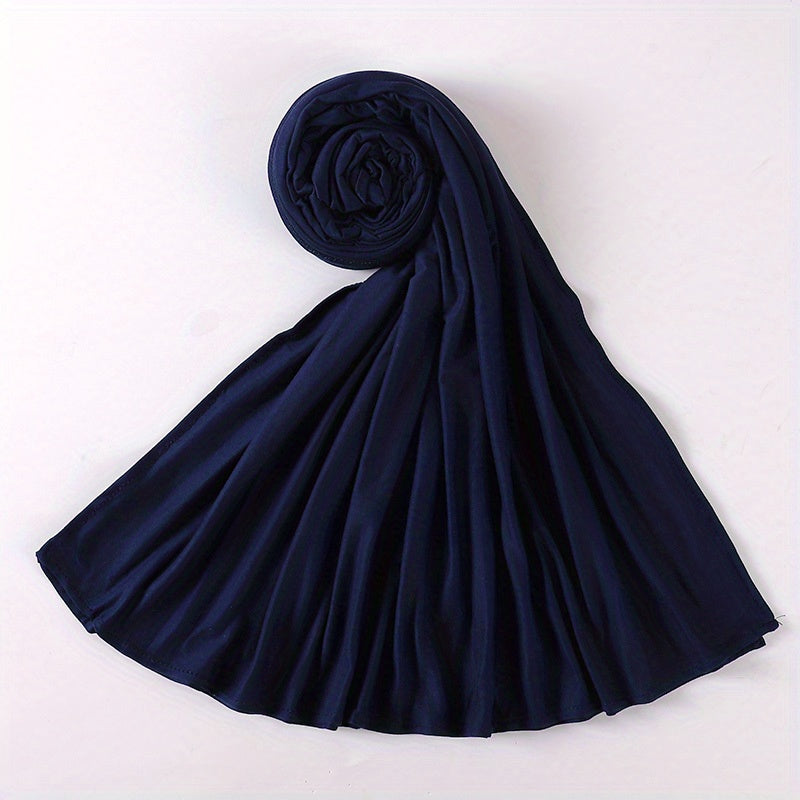 Solid Long Hijab Casual Scarf Large Shawl Windproof Headwrap Turban