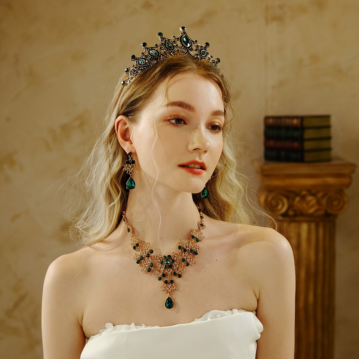 Baroque Queen Crown Rhinestone Wedding Tiara Crystal Vintage Princess Crown