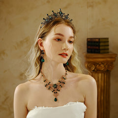Baroque Queen Crown Rhinestone Wedding Tiara Crystal Vintage Princess Crown
