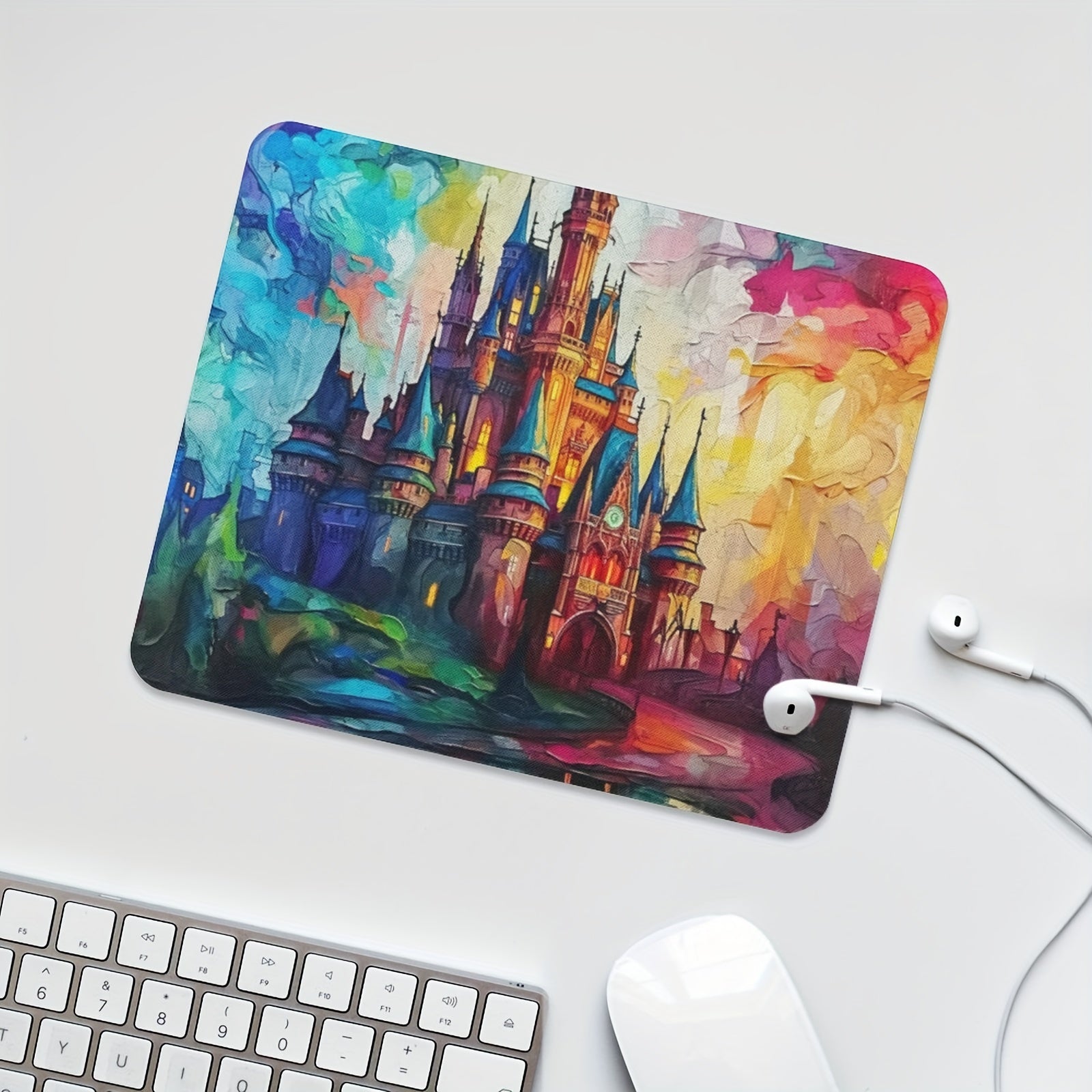 Colorful Castle Mouse Pad Anti Slip Rubber for Computer Desk Laptop