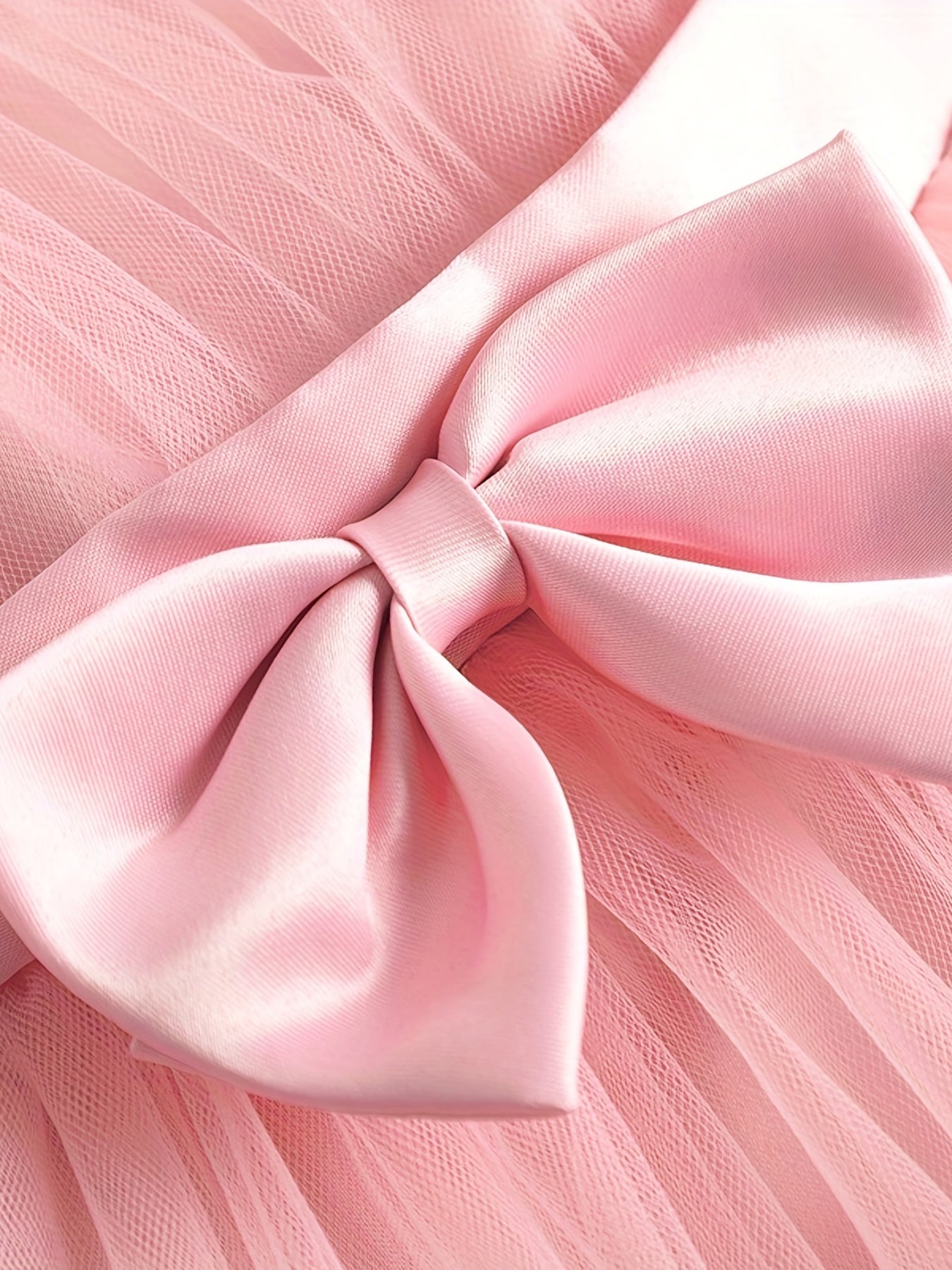2pcs Baby Girls Cold Shoulder Bowknot Mesh Princess Dress & Headband Set