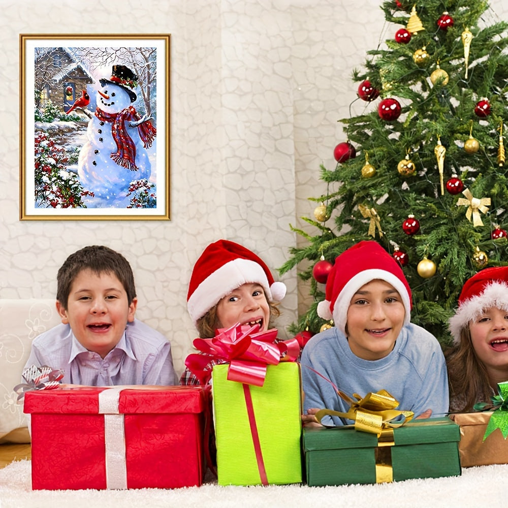 5D Snowman DIY Rhinestone Painting Kit Christmas Decorative Art